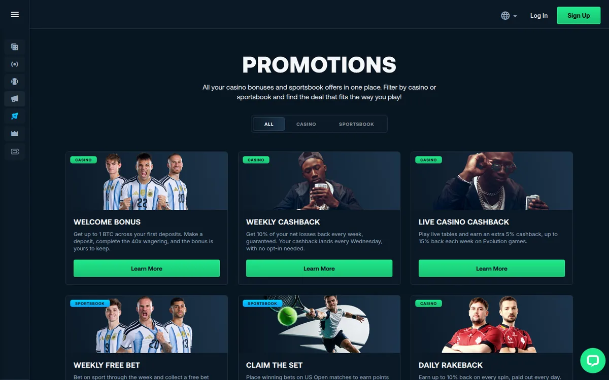 Screenshot: BetPanda promotions page